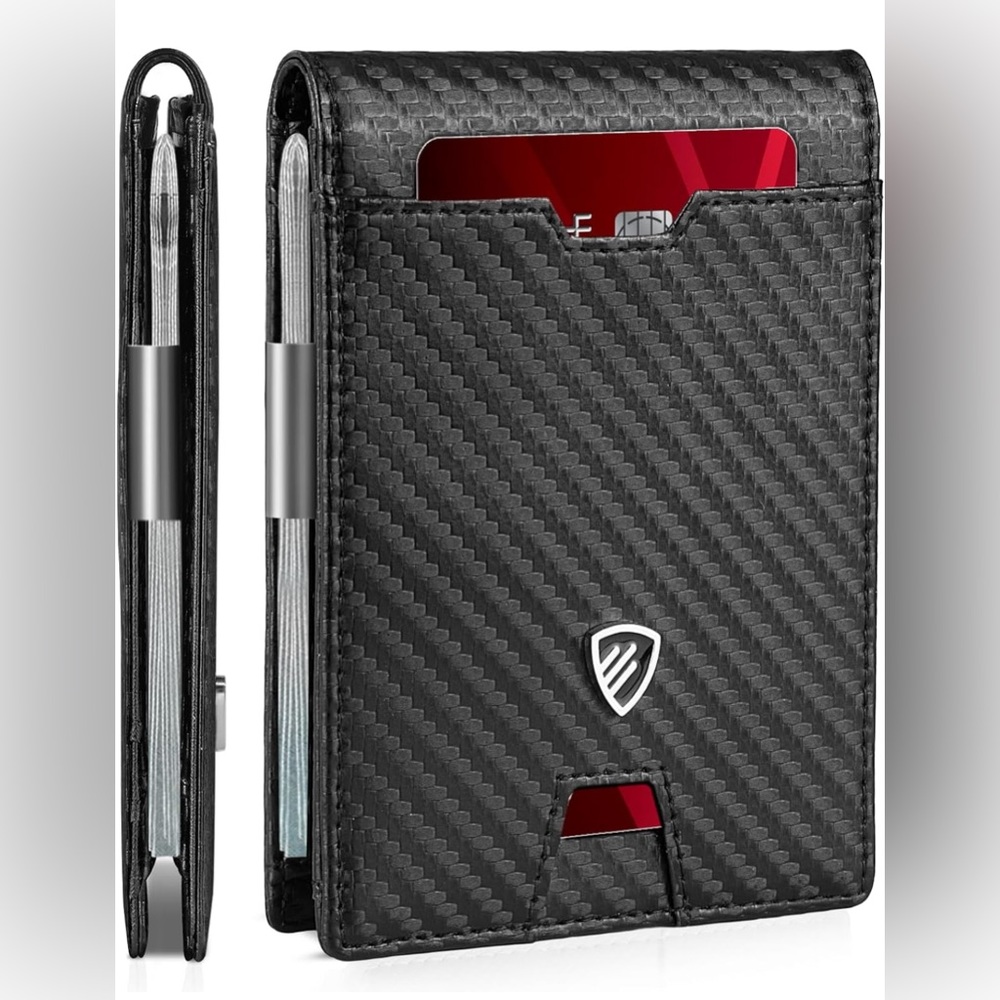 RUNBOX Mens Slim Wallet with Money Clip RFID Blocking Bifold Credit Card‎ Holder